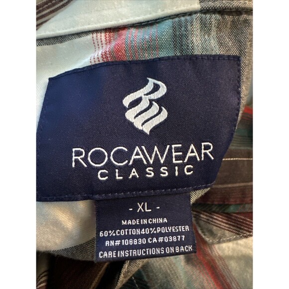 Rocawear Long Sleeved Red & Green Plaid Men’s Shirt Size XL Cotton Blend - Picture 3 of 5
